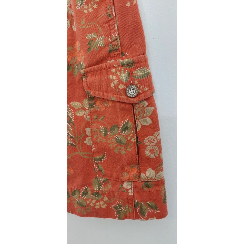 Eddie Bauer Women's Size 10 Petite Skirt Orange Rust Floral - Picture 5 of 13